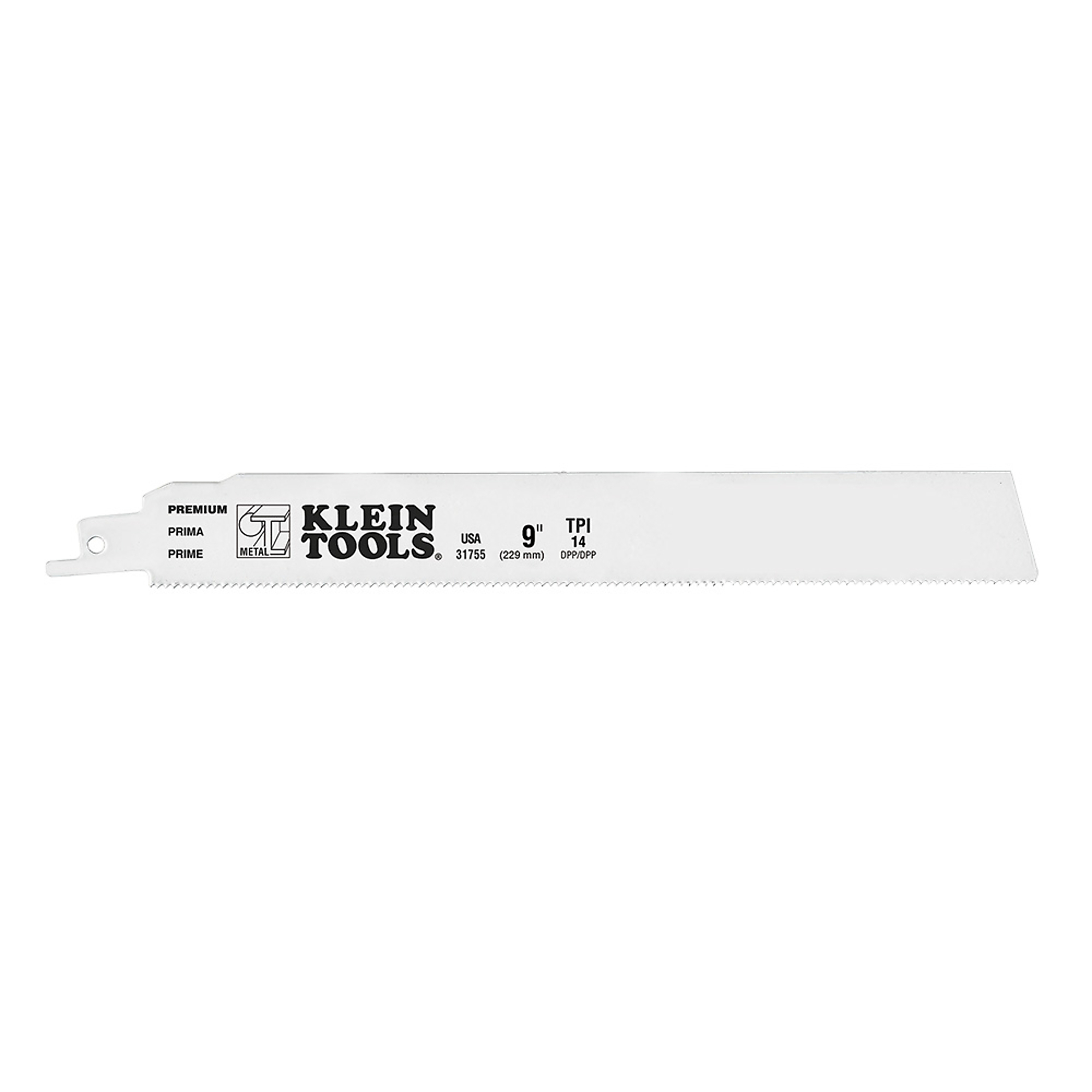 Klein Tools, Reciprocating Saw Blades, 14 TPI, 9in., 5-Pack, Blade Length 9 in, Included (qty.) 5 Model# 31755